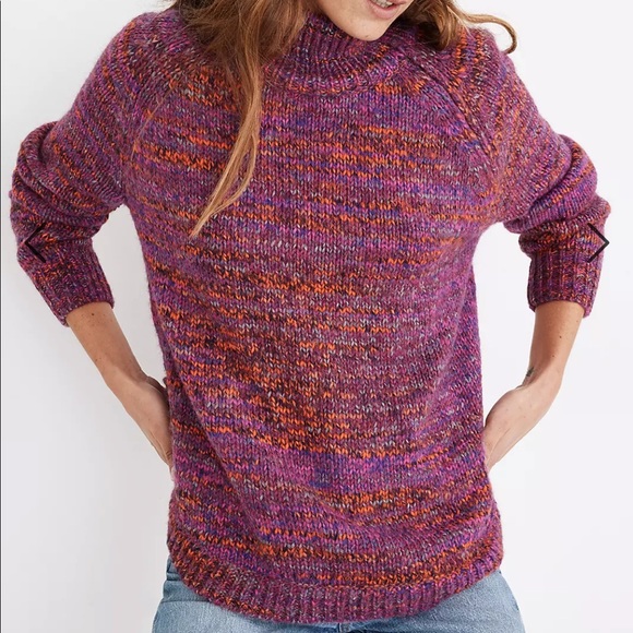 Madewell Multicolored Zip Turtleneck Sweater - Picture 2 of 7